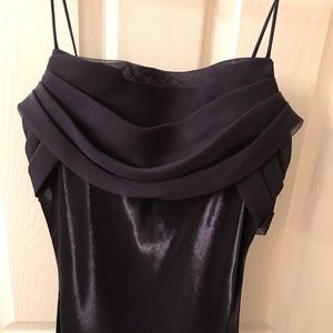 Midnight blue, floor length, prom dress